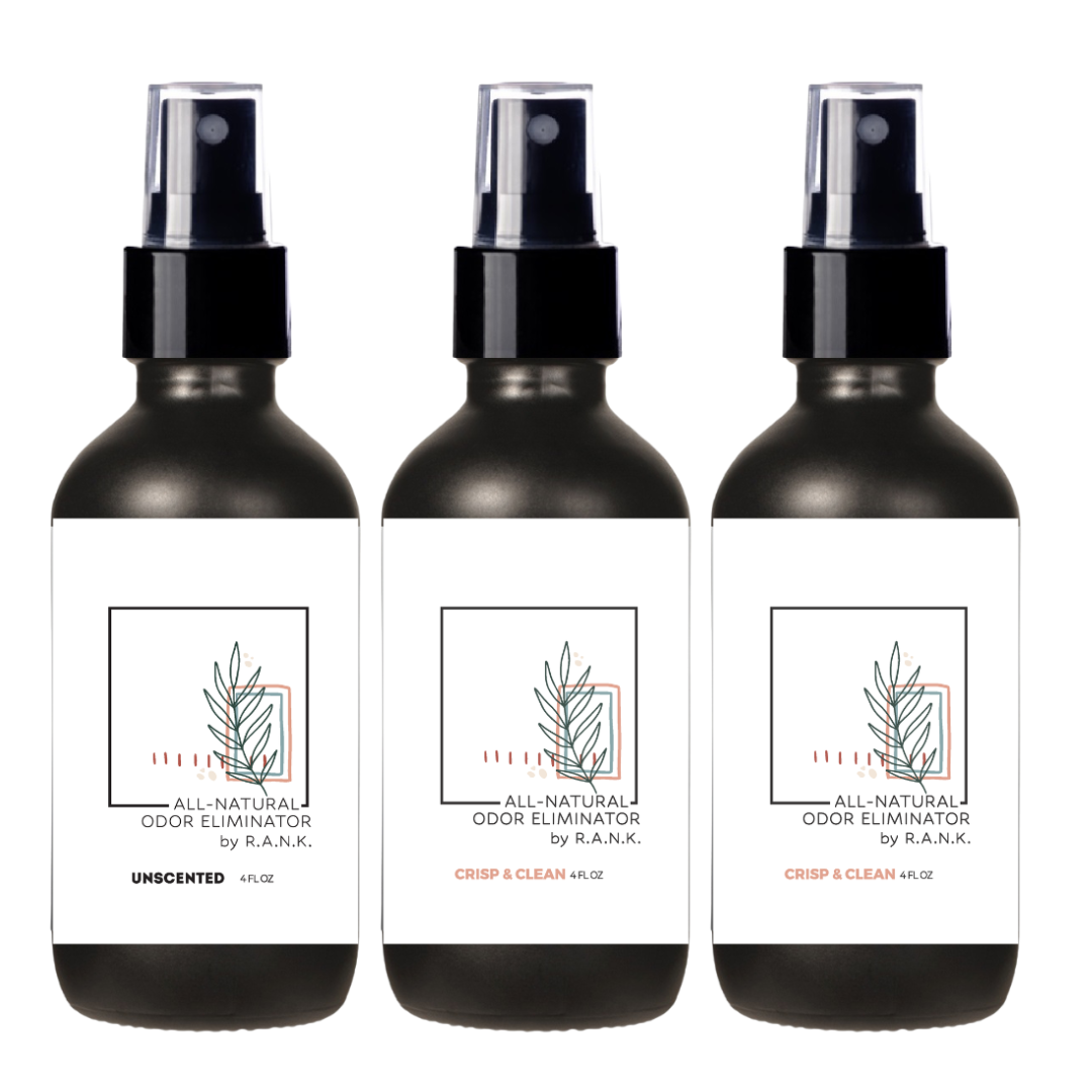 On The Go 3 Pack RANK Natural Odor Eliminating Spray 4 oz