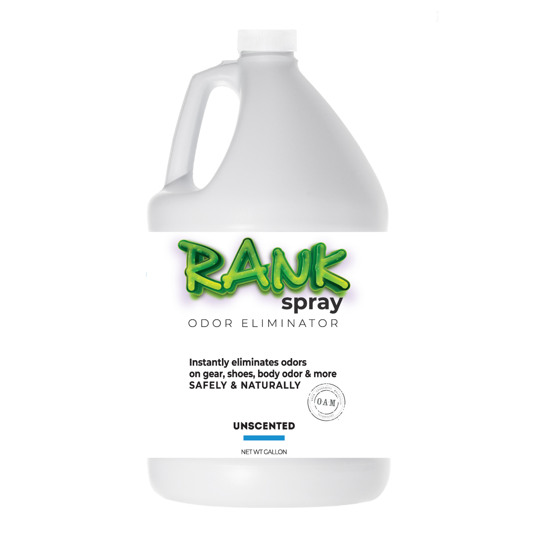 RANK Spray Odor Eliminator is designed to tackle odors lingering in all sports equipment. Get the funky, sweaty, musty, rank smell out of jerseys, cleats, helmets, football pads, yoga mats, workout clothes, ice skates, and more! Having an active lifestyle doesn’t mean you have to live with athletic gear that stinks.