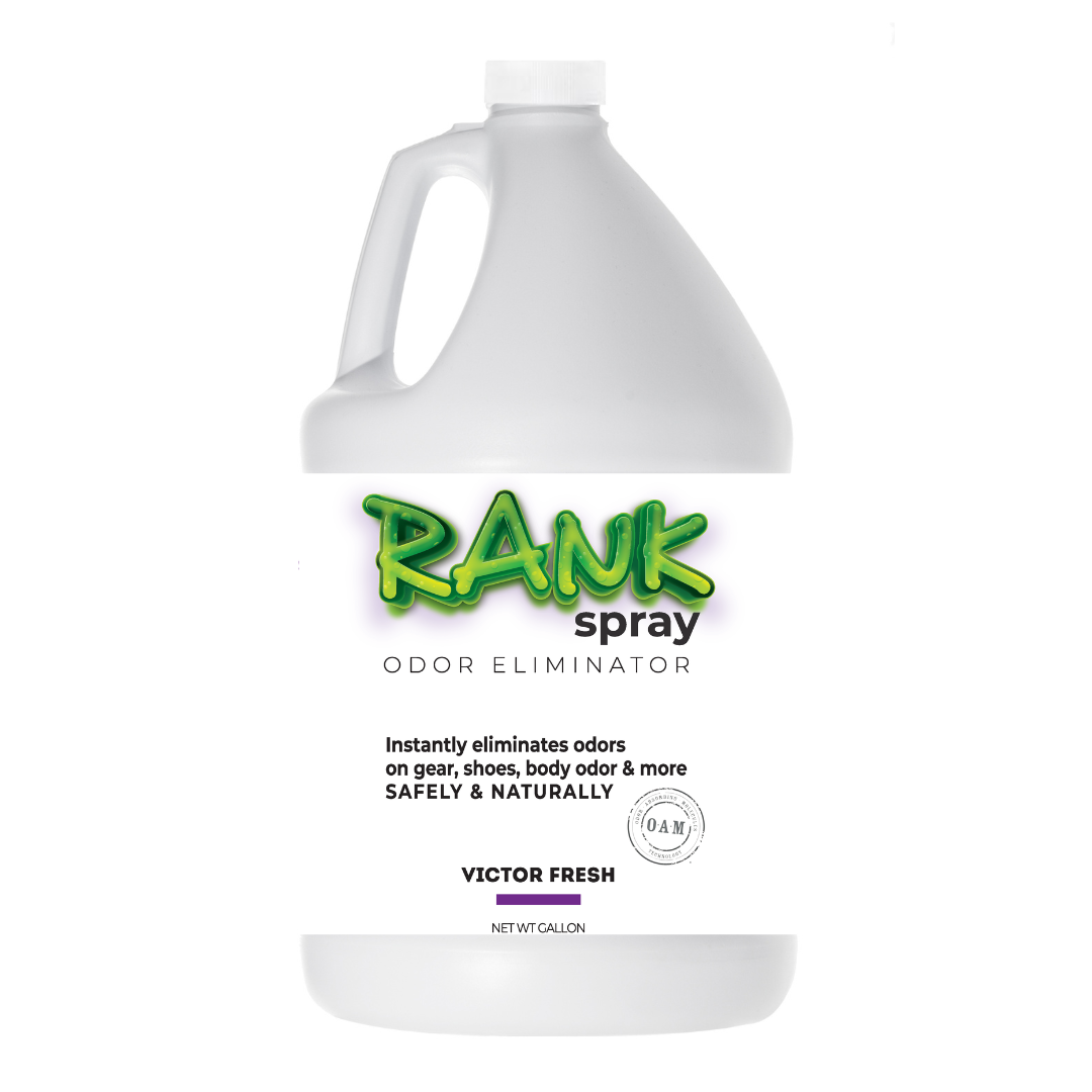 RANK Spray Odor Eliminator is designed to tackle odors lingering in all sports equipment. Get the funky, sweaty, musty, rank smell out of jerseys, cleats, helmets, football pads, yoga mats, workout clothes, ice skates, and more! Having an active lifestyle doesn’t mean you have to live with athletic gear that stinks.
